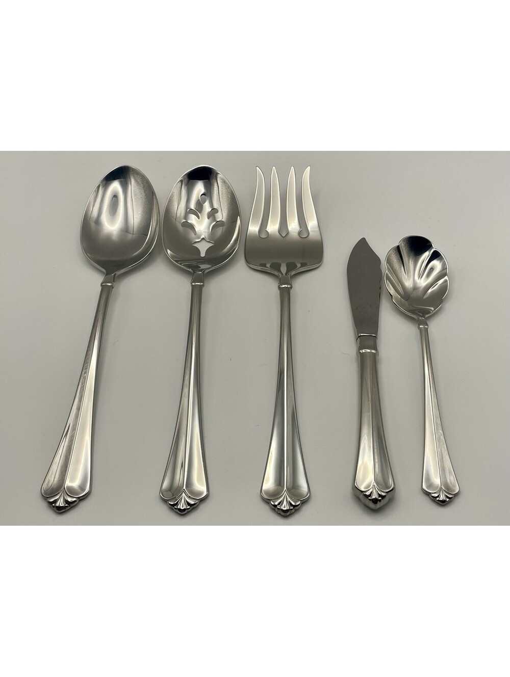 Oneida Cube JUILLIARD Glossy 5pc Hostess Set 18/10 Stainless Serving Flatware